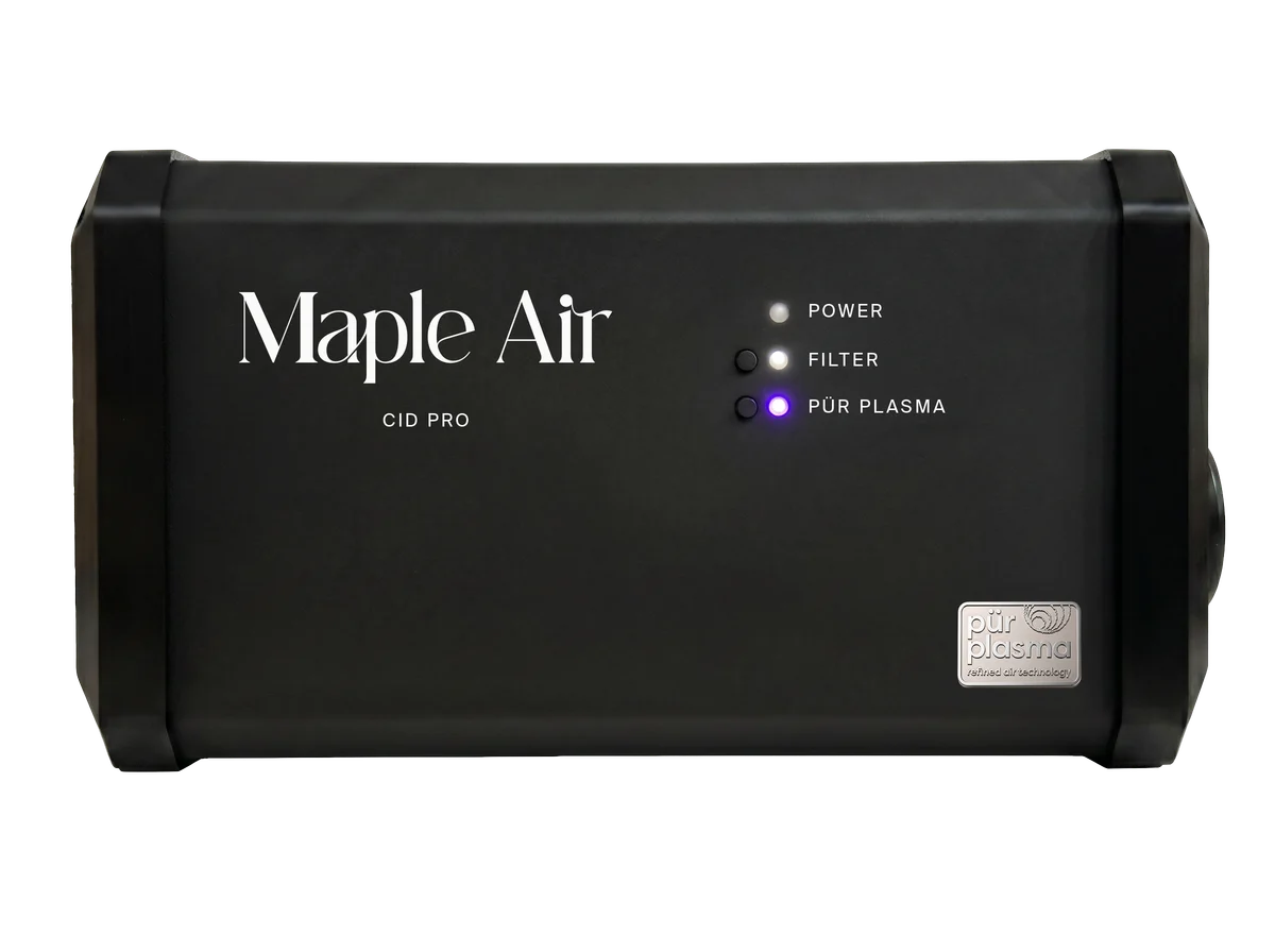 Maple Air CID PRO commercial Pür Plasma air purifier unit with POWER, FILTER and PÜR PLASMA status indicators